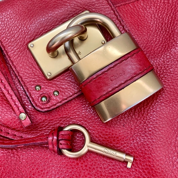 Chloe Paddington Red Saddle Bag - Picture 3 of 8